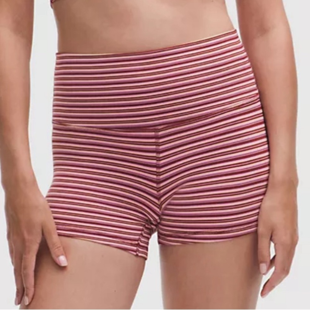 lululemon athletica Striped Pink Bike Shorts